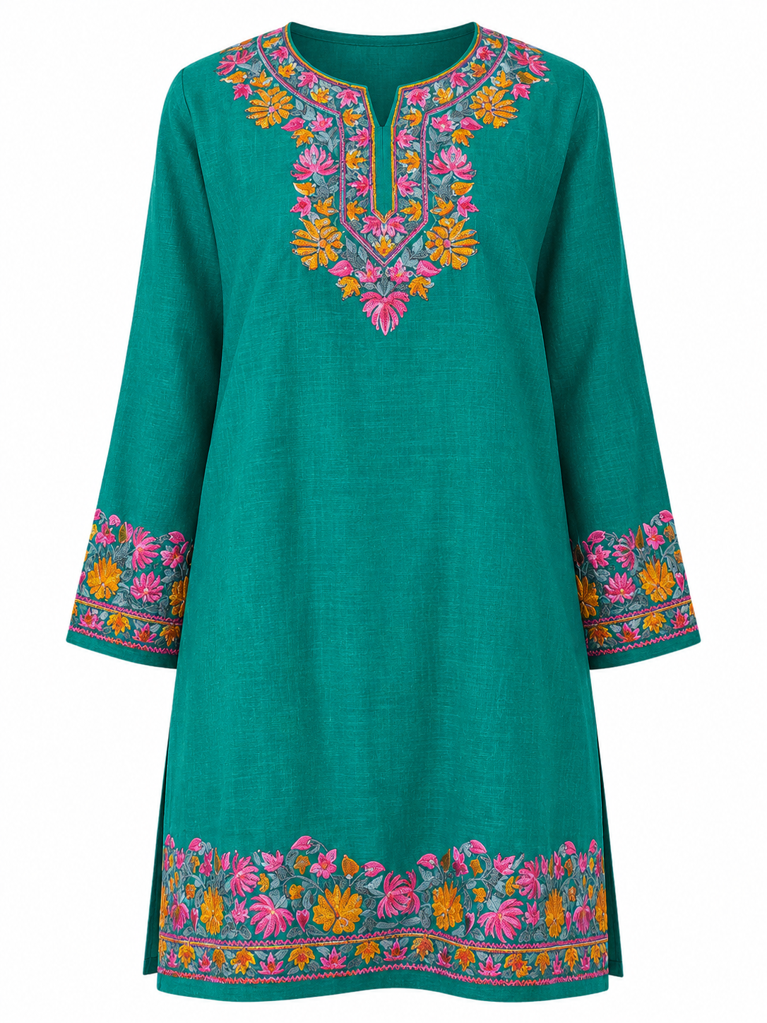 Kashmir Aari cotton Co-Ord Set | Dark Teal